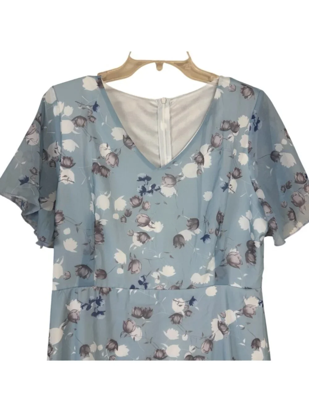 Light Blue Floral Maxi Dress NEW Size XXL Wedding Guest Spring Garden Party